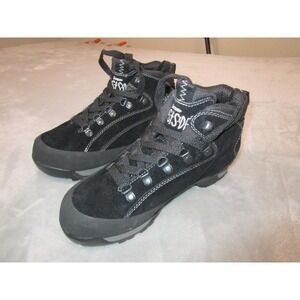 Vtg Lower Eastside Shoes Womens Size 10 Black Suede Hiker Boots Genuine Leather